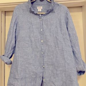 Denim linen blouse